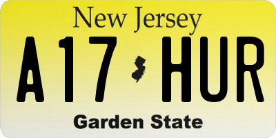 NJ license plate A17HUR