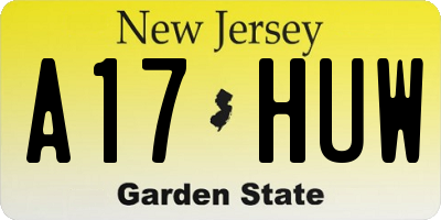 NJ license plate A17HUW