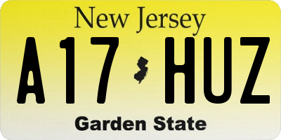 NJ license plate A17HUZ