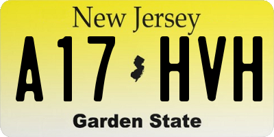 NJ license plate A17HVH