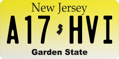NJ license plate A17HVI