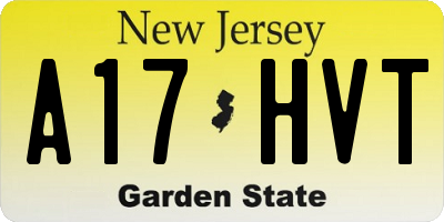 NJ license plate A17HVT