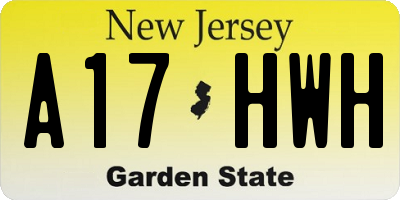 NJ license plate A17HWH