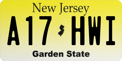 NJ license plate A17HWI