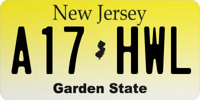 NJ license plate A17HWL
