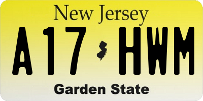 NJ license plate A17HWM