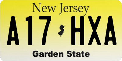 NJ license plate A17HXA