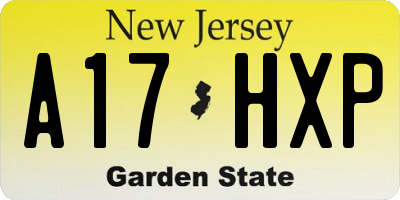 NJ license plate A17HXP