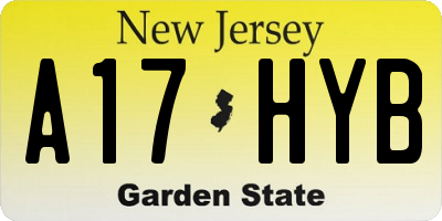 NJ license plate A17HYB