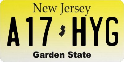 NJ license plate A17HYG