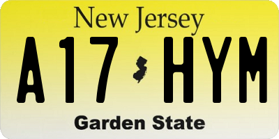 NJ license plate A17HYM