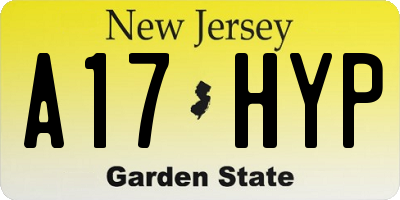 NJ license plate A17HYP