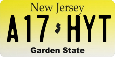 NJ license plate A17HYT
