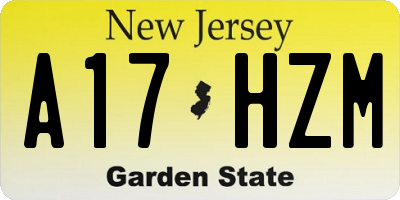 NJ license plate A17HZM