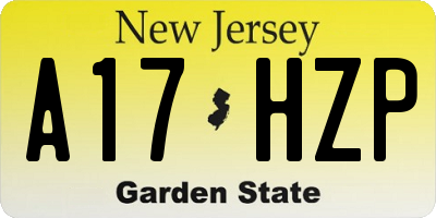NJ license plate A17HZP