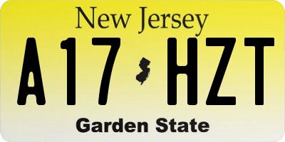 NJ license plate A17HZT