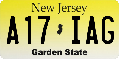 NJ license plate A17IAG