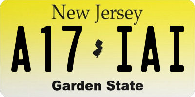 NJ license plate A17IAI