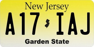 NJ license plate A17IAJ