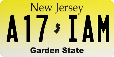 NJ license plate A17IAM