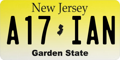 NJ license plate A17IAN