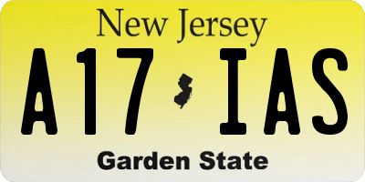 NJ license plate A17IAS
