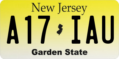NJ license plate A17IAU