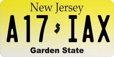 NJ license plate A17IAX