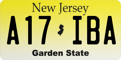 NJ license plate A17IBA