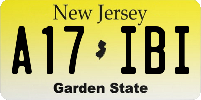 NJ license plate A17IBI