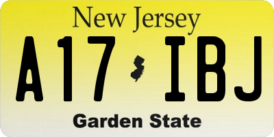 NJ license plate A17IBJ