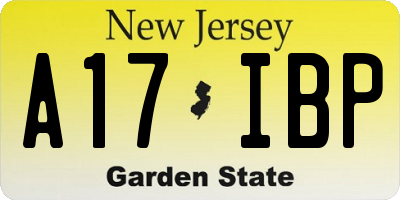 NJ license plate A17IBP