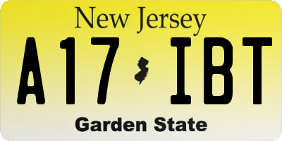 NJ license plate A17IBT