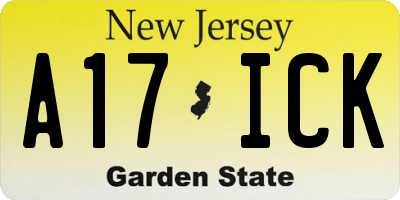 NJ license plate A17ICK