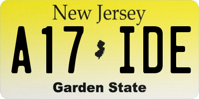 NJ license plate A17IDE