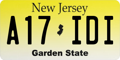 NJ license plate A17IDI