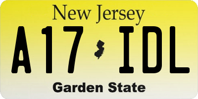 NJ license plate A17IDL