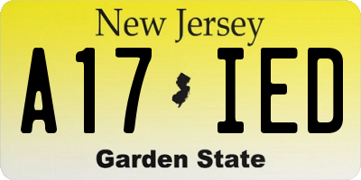 NJ license plate A17IED