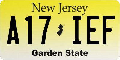 NJ license plate A17IEF