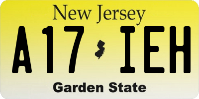 NJ license plate A17IEH