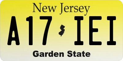 NJ license plate A17IEI