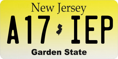 NJ license plate A17IEP