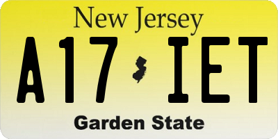 NJ license plate A17IET
