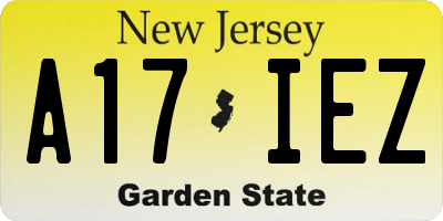 NJ license plate A17IEZ