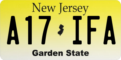 NJ license plate A17IFA