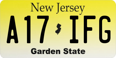 NJ license plate A17IFG