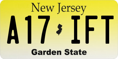 NJ license plate A17IFT