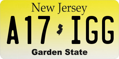 NJ license plate A17IGG