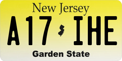 NJ license plate A17IHE