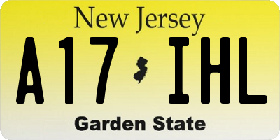 NJ license plate A17IHL